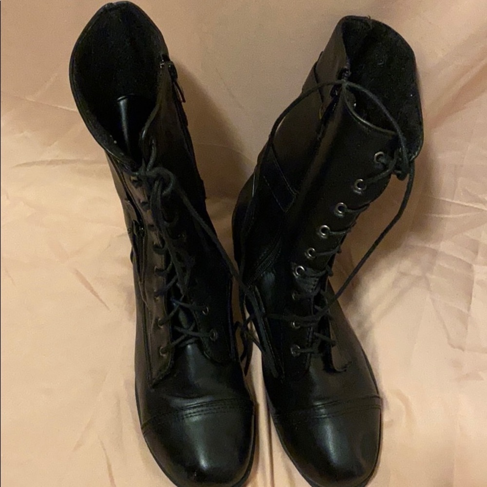 Black combat boots